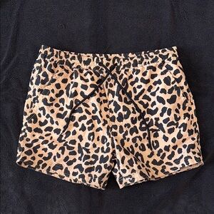 Leopard Print Men’s Swim Trunks Size Medium. EUC
